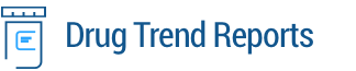 Line art of Express Scripts Canada pill bottle with the words Drug Trend Reports beside it