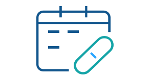 A blue line art drawing of a data report with a band aid over it