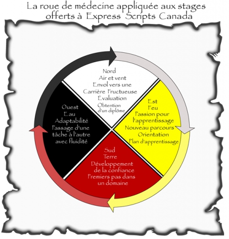 Image de la roue médicinale appliquée aux stages offerts à Express Scripts Canada.