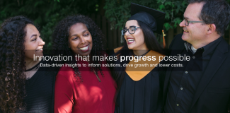 A happy and healthy interracial family of four at their daughter's graduation